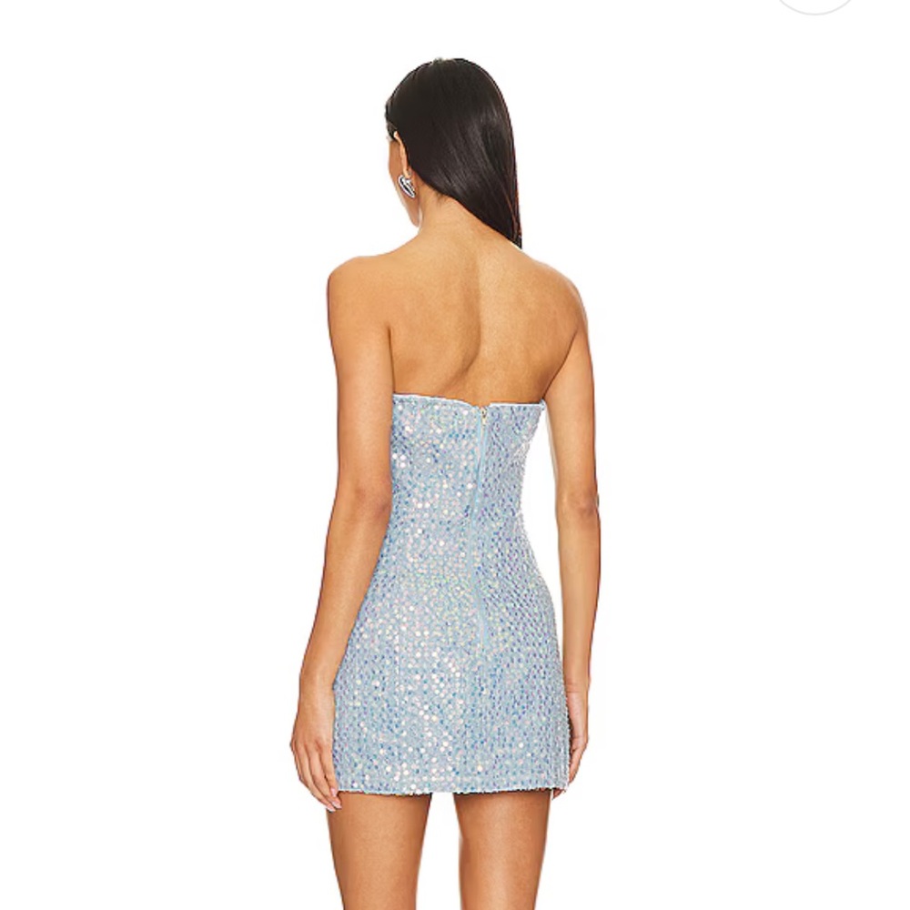 Superdown Claudia Strapless Sequin Denim Dress - … - image 3